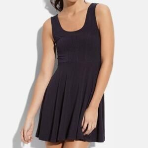 Free People Brand Loving Lola Jersey Dress Navy Blue Red Polka Dots Size Medium